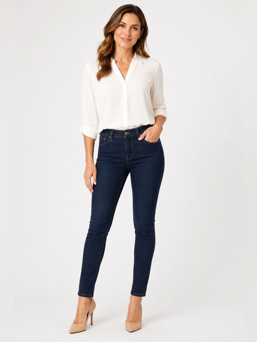 NYDJ Marilyn Skinny Tummy Tuck Jeans Dark Wash Stretch Slim Fit Women's Size 6
